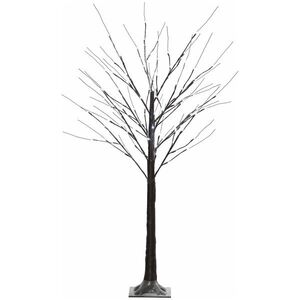 Imagine HOMCOM Brad de Crăciun Luminos Tip Mesteacăn, 150 cm, 96 Led-uri, Bază Lată, pentru Interior și Exterior, Maro | Aosom Romania