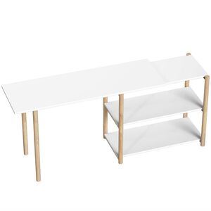 Imagine HOMCOM Birou pentru Computer cu Rafturi, 150, 2 cm | Aosom Romania