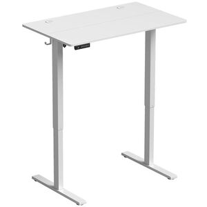 Imagine HOMCOM Birou Reglabil Electric cu 3 Memorii, Display LED, Orificiu Cabluri, PAL, 100x60x72-118 cm, Alb | Aosom Romania