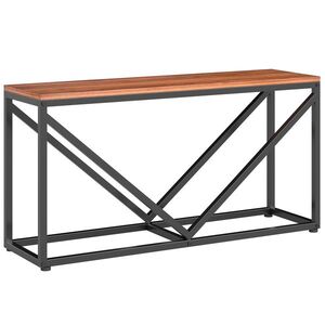 Imagine Outsunny Suport lemne 2-în-1 pentru interior 98 x 28 x 50 cm raft înălțat pentru lemne cu poliță despărțitoare măsuță laterală | Aosom Romania