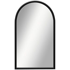 Imagine HOMCOM Oglindă de perete în arc, 110 x 65 cm Cadru din lemn, oglindă arcuită pentru living, dormitor, hol, negru | Aosom Romania