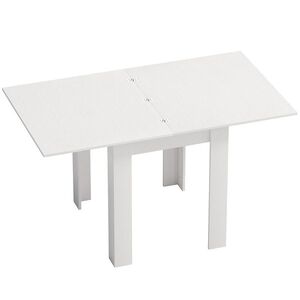 Imagine HOMCOM Masă de Dining Extensibilă pentru 4-6 Persoane din PAL și Oțel, 140 x 80 x 77, 5 cm, Alb cu Efect de Lemn | Aosom Romania