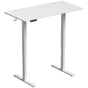 Imagine HOMCOM Birou Reglabil pe Înălțime cu 3 Memorii, Display LED, Orificiu Cabluri, PAL, 120 x 60 x 72-118 Cm, Alb | Aosom Romania