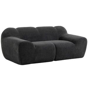 Imagine HOMCOM Canapea 2 Locuri din Chenille Fără Structură, cu Șezut Larg și Brațe Largi, 174x91x61 cm, Gri Închis | Aosom Romania