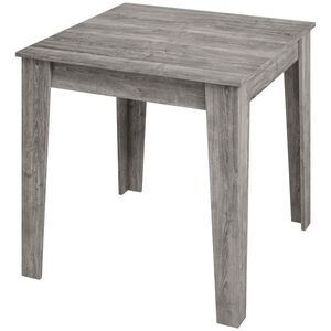 Imagine HOMCOM Masă de Sufragerie pentru 4 Persoane, Masă de Bucătărie Pătrată 80 x 80 x 75 Cm cu Piciorușe Antiderapante, Gri cu Efect de Lemn | Aosom Romania