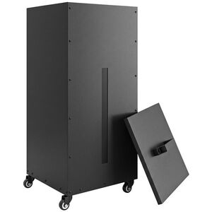 Imagine Outsunny Container pentru Peleți 45 Kg cu Roți, Capac, Fereastră și Sită, Negru | Aosom Romania
