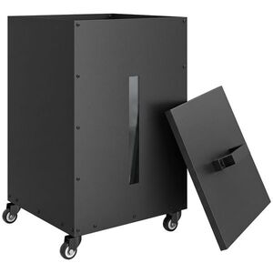 Imagine Outsunny Recipient pentru Peleți 30 Kg cu Roți și Sită, Negru | Aosom Romania