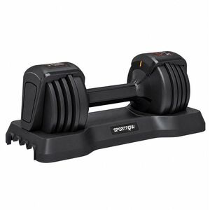 Imagine SPORTNOW Ganteră reglabilă 11 kg Set 5 în 1 cu sistem de reglare rapidă, blocare de siguranță, prindere antiderapantă și bază | Aosom Romania