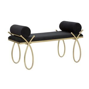 Imagine Mauro Ferretti Bancă Ribbon Neagră cm 112, 5X49X53 | Aosom Romania
