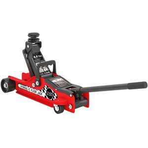 Imagine HOMCOM Cric hidraulic, cric de manevră extra plat încărare max 2500 kg, plajă de ridicare 80-360 mm, 53 x 20, 5 x 17, 5 cm, roșu | Aosom Romania