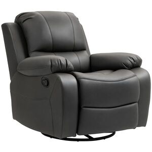 Imagine HOMCOM Fotel de relaxare, spătar și suport pentru picioare ajustabile, rotativ, până la 150 kg, cadru din oțel, 93x100x98cm, negru | Aosom Romania