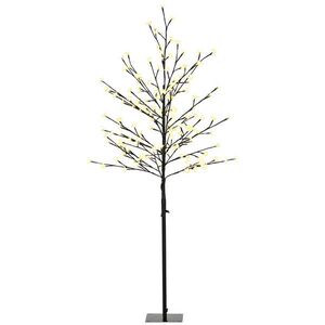 Imagine HOMCOM Lumină Copac Cireș cu 150 LED-uri Lampă Decorativă Floare de Cireș pentru Interior 17x17x150 cm Negru | Aosom Romania