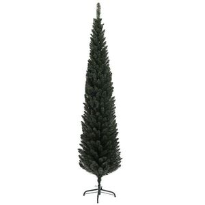 Imagine HOMCOM Brad de Crăciun Artificial Înalt de 195 cm cu 390 Crengi, Îngust și Spațiu Economic, Ø55x195 cm, Verde | Aosom Romania