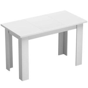 Imagine HOMCOM Masă de dining modernă cu spațiu de depozitare, 120 cm, albă | Aosom Romania