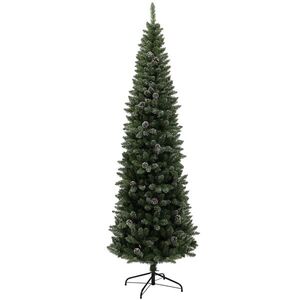 Imagine HOMCOM Brad de Crăciun Înzăpezit Înalt, 980 de Ramuri, Ø80x225 cm, Verde | Aosom Romania