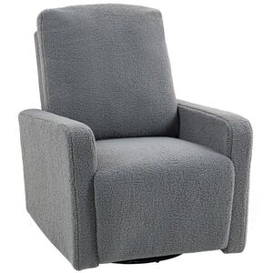 Imagine HOMCOM Fotoliu recliner, fotoliu de relaxare cu tapițerie din fleece, spătar reglabil, fotoliu tapițat, oțel, gri | Aosom Romania