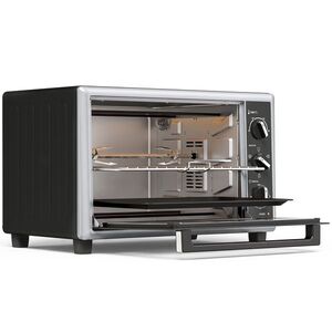 Imagine HOMCOM Mini cuptor 46 L cu rotisor, convecție, reglare temperatură și temporizator, 1800 W, Negru | Aosom Romania