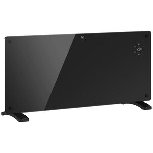 Imagine HOMCOM Radiator Electric cu Temperatură Reglabilă, Protecție la Supraîncălzire și Telecomandă, 87x21, 5x44, 5 cm, Negru | Aosom Romania