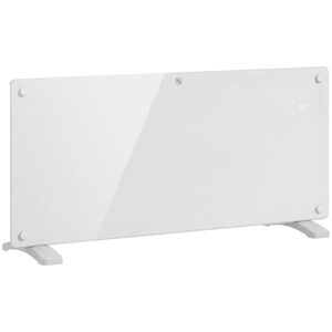 Imagine HOMCOM Aerotermă Electrică cu Temperatură Reglabilă, Termostat și Protecție la Supraîncălzire, 87x21, 5x44, 5 cm, Alb | Aosom Romania