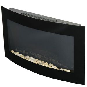 Imagine HOMCOM Șemineu Electric Încorporat cu Lumină LED în 7 Culori, Temperatură 15-30°C și Telecomandă, 89, 2x13, 5x48 cm, Negru | Aosom Romania