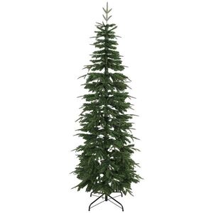 Imagine HOMCOM Brad artificial 210 cm, molid cu crengi cu balamale, 800 vârfuri de crengi, suport pliabil din oțel, Verde | Aosom Romania