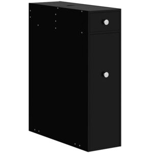 Imagine HOMCOM Mobilier pentru toaletă/baie cu suport hârtie igienică - 2 sertare organizator din MDF - 17 x 48 x 58 cm | Aosom Romania