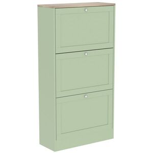 Imagine HOMCOM Dulap pentru încălțăminte Stil modern, 3 uși abătătoare, 18 perechi de pantofi, 60 x 23, 5 x 115 cm, Verde | Aosom Romania