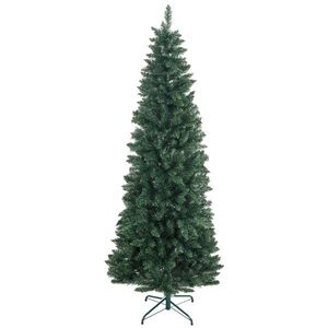 Imagine HOMCOM Brad Artificial de Crăciun cu 687 Ramuri, Brad de Crăciun Înalt și Îngust cu Bază Pliabilă, Ø75x210 cm, Verde | Aosom Romania