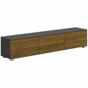 Imagine HOMCOM Corp TV suspendat sau pe picior 160 cm pentru televizoare 165, 1 cm, uși cu închidere, treceri pentru cabluri, nuc | Aosom Romania