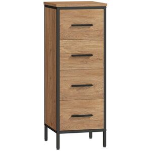 Imagine HOMCOM Dulap de baie, 4 sertare, compact, stil industrial, PAL, metal | Aosom Romania