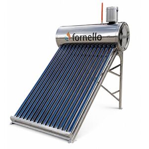 Imagine Panou solar nepresurizat Fornello pentru producere apa calda, cu rezervor inox, 122 litri, 15 tuburi vidate si vas flotor 5 litri
