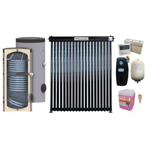 Imagine Pachet sistem solar presurizat, Panou Fornello 20 Tuburi Heat Pipe, Boiler cu 2 serpentine SON 150 litri, Controller, Vas expansiune, Grup pompare, Aerisitor, Antigel