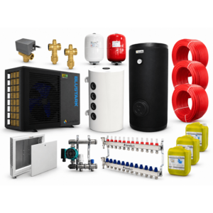 Imagine Pachet incalzire prin pardoseala 120 mp, cu pompa de caldura Fornello BLUSTARK R290, 8.3 kW, Teava, Distribuitor, Grup amestec, Boiler 200 litri 2S, Puffer 100 litri, Vana deviatoare 3 cai, Valve anti-inghet si Vase expansiune