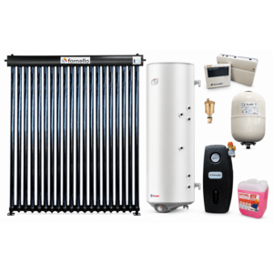 Imagine Pachet premium sistem solar presurizat, panou Fornello 20 Tuburi Heat Pipe, Boiler cu 2 serpentine Eldom GREEN LINE 150 litri, controller, vas expansiune, grup pompare, aerisitor, antigel