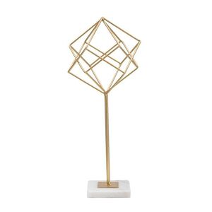 Imagine Decoratiune Cube, Mauro Ferretti, 16x18x41.5 cm, fier, auriu/alb