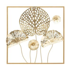 Imagine Decoratiune de perete Gold Flowers, Mauro Ferretti, 50x50 cm, fier, multicolor