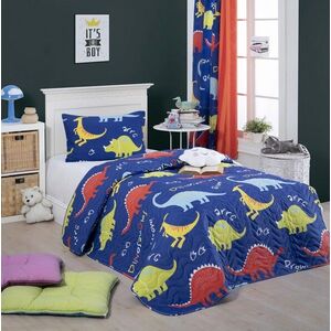 Imagine Set cuvertura matlasata Single 160x220 cm, 2 piese, L'essentiel Maison, Dinazorus, 65% bumbac/35% poliester , Albastru / Roșu / Galben