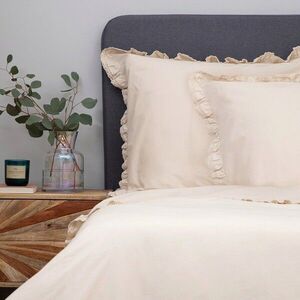 Imagine Lenjerie de pat King Size, Moises, Homla, 3 piese, 200x220 cm, bumbac, bej
