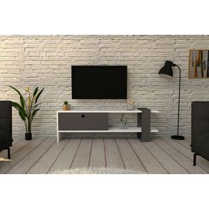 Imagine Comoda TV, Hanah Home, Funda, 120x36.8x25 cm, Antracit/Alb