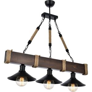 Imagine Lustra, Kutuk 3Lu Ceviz Avize, Beacon, 70 x 20 x 75 cm, 3 x E27, 60W, maro/negru