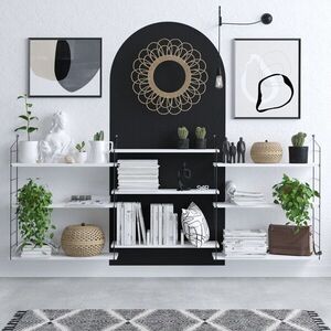 Imagine Biblioteca, Emerald, Lungo, 85 x 216 x 20 cm, pal melaminat, alb/negru