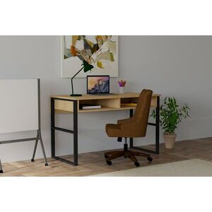 Imagine Birou, Puqa Design, Misto, 120 x 72 x 60 cm, pal melaminat/metal, stejar/negru