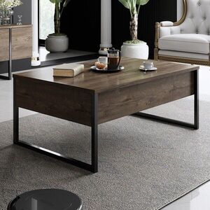 Imagine Masuta de cafea, Hanah Home, Luxe, 90x60x40 cm, Nuc / Negru