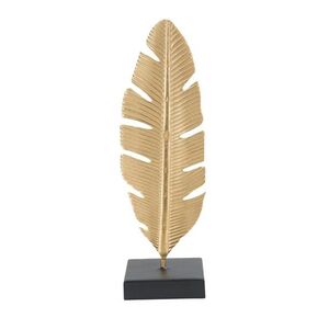 Imagine Decoratiune Leaf, Mauro Ferretti, 10x10x34 cm, fier, auriu