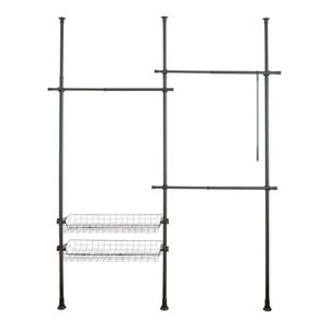 Imagine Suport extensibil pentru haine, Wenko, Herkules Duo Black, inox/plastic/polipropilena, negru
