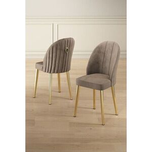 Imagine Set scaune 2 piese, Hanah Home, Mara, Cappuccino / Aur