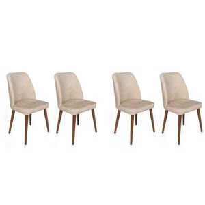 Imagine Set scaune 4 piese, Hanah Home, Dallas-550 V4, Bej / Nuc