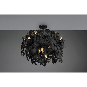 Imagine Plafoniera Leavy, RL, 70x73 cm, 28W, 3x E14, metal, negru mat/auriu