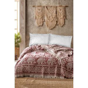 Imagine Cuvertura Double Pique, 220x240 cm, 100% bumbac, Fil, Viaden, rosu claret