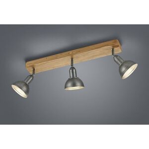 Imagine Plafoniera Delhi, TRIO, 58x11.6x20.5 cm, 40W, 3x E14, metal, nichel antic/natur